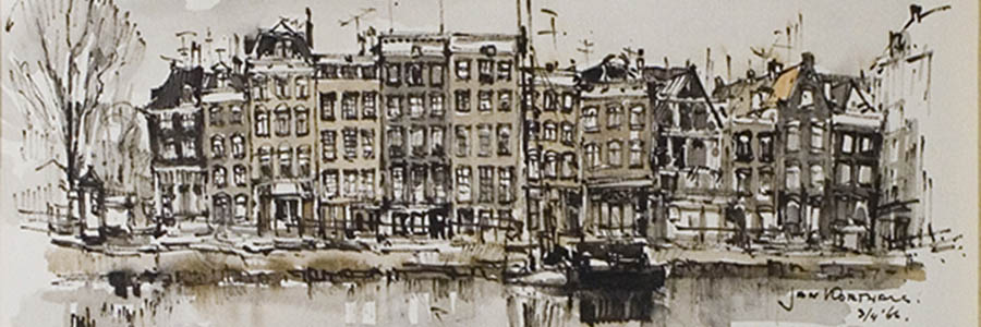 Jan Korthals watercolour Amsterdam